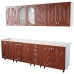 Bucatarie Zebra 260 cm din MDF Cedru frunza cu blat termoizolant alb/gri